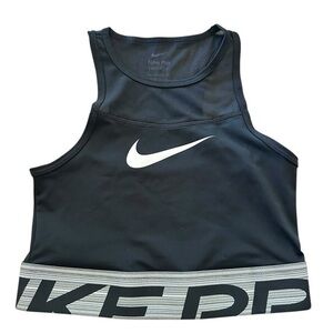 Nike Pro Dri-Fit Graphic Crop Training Top - Womens Size XS - Black